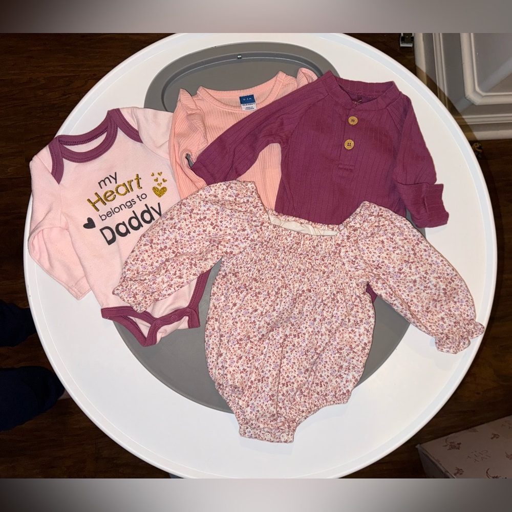 Cloud Island Pink and Purple Kids One Pieces Set